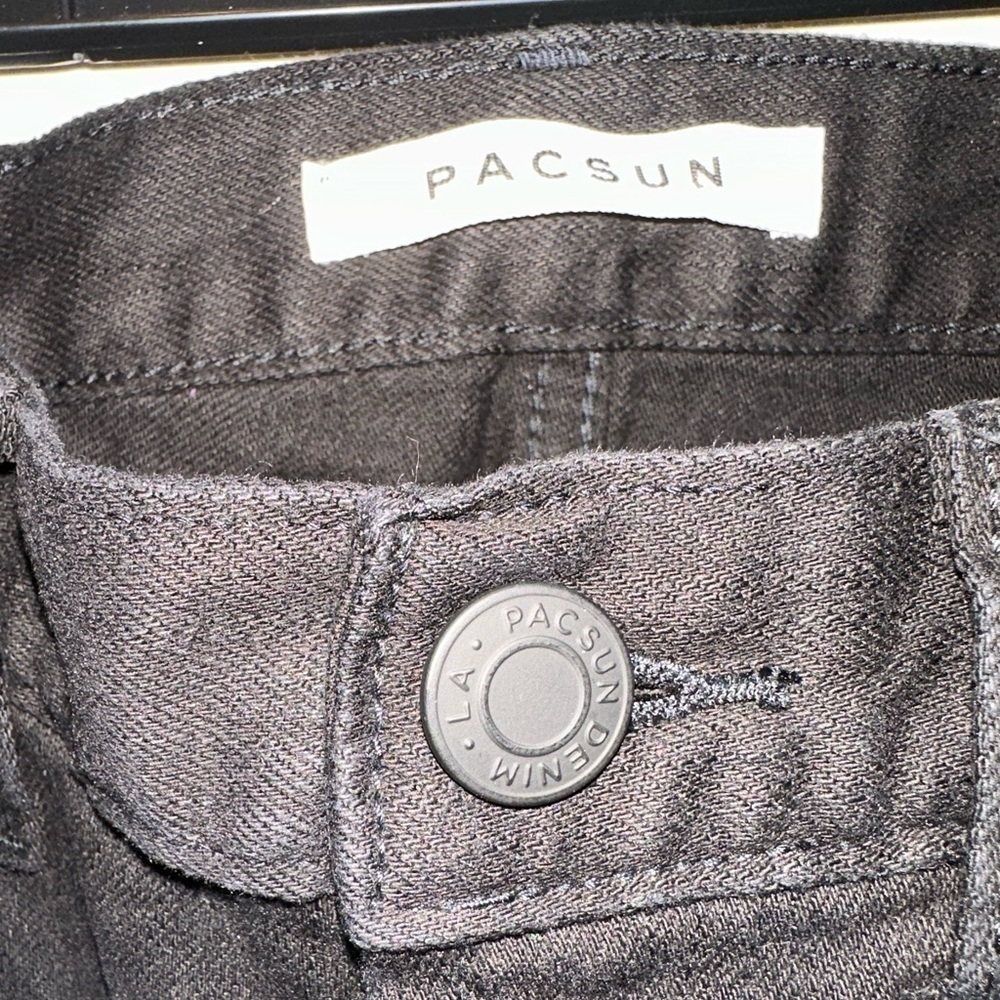 NWT PACSUN black distressed skinny jeans 28x30 stacked skinny - Picture 6 of 11